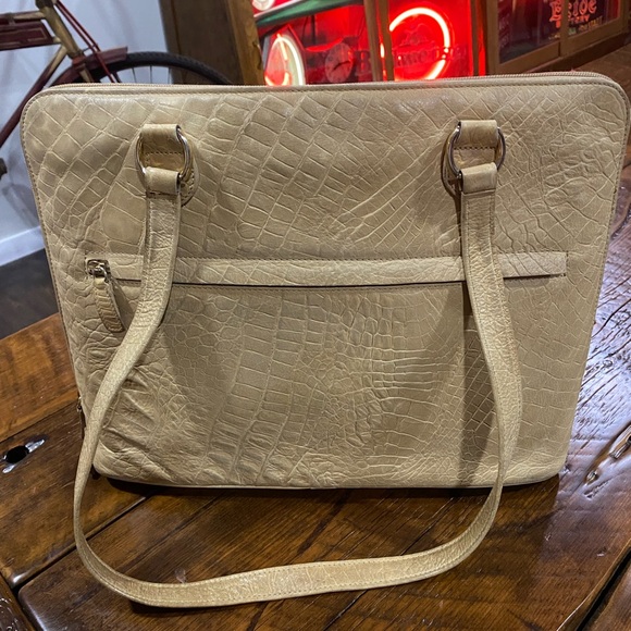 Tangaroa Terrida Leather Cheetah Print Large Handbag Made in Italy - Picture 2 of 7